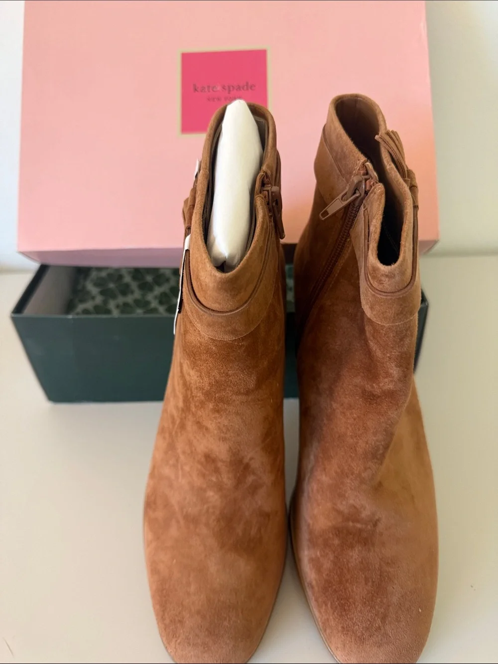 kate spade Chestnut Suede Ankle Booties